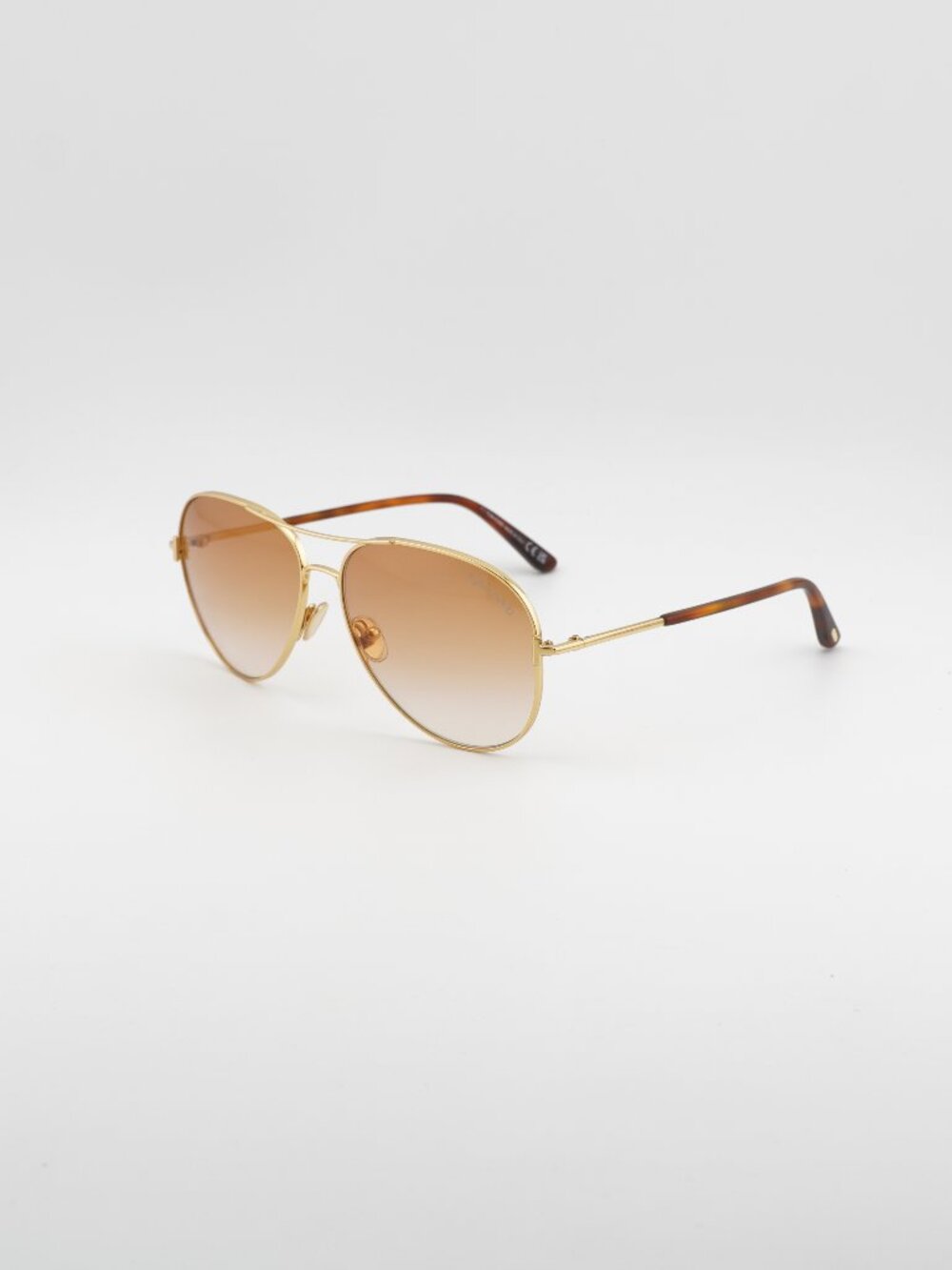 Tom Ford Clark FT0823 30F Sunglasses Gold Aviator Frame, Brown Lenses